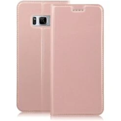 Etui Galaxy S8 Plus Simili-cuir Silicone Rose -All For Phone Magasin etui galaxy s8 plus frac1564 4