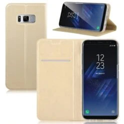 Etui Galaxy S8 Plus Simili-cuir Silicone Or