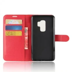 Etui Portefeuille Samsung Galaxy S9+ Avec Rangement Cartes Rouge -All For Phone Magasin etui galaxy s9 plus frac2717 2