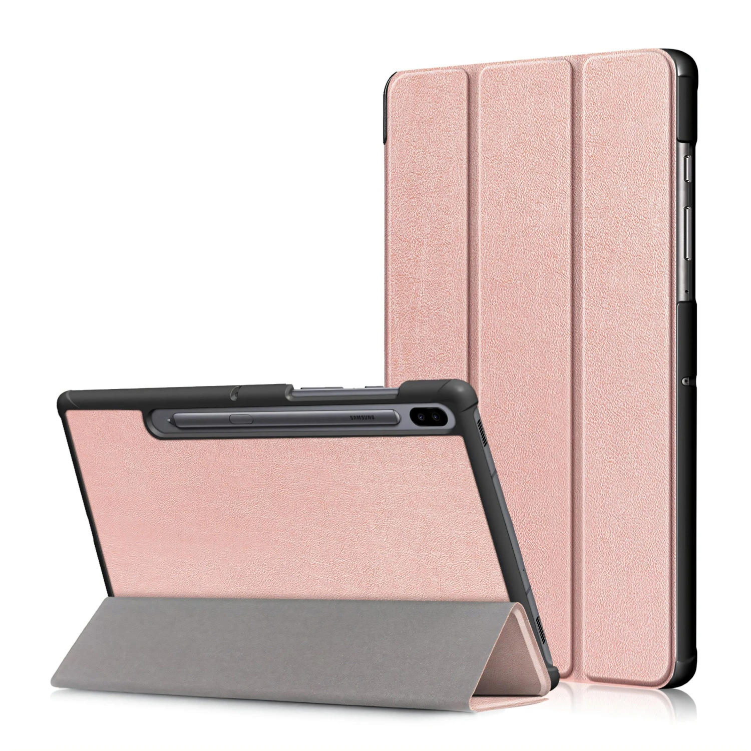 Étui De Protection Galaxy Tab S6 (T800 / T865) - Pliable En 3 Or Rose 3 Étui De Protection Galaxy Tab S6 (T800 / T865) - Pliable En 3 Or Rose