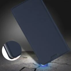 Etui Portefeuille Huawei P Smart Avec Contour Silicone Bleu Foncé -All For Phone Magasin etui huawei p smart frac2454 5