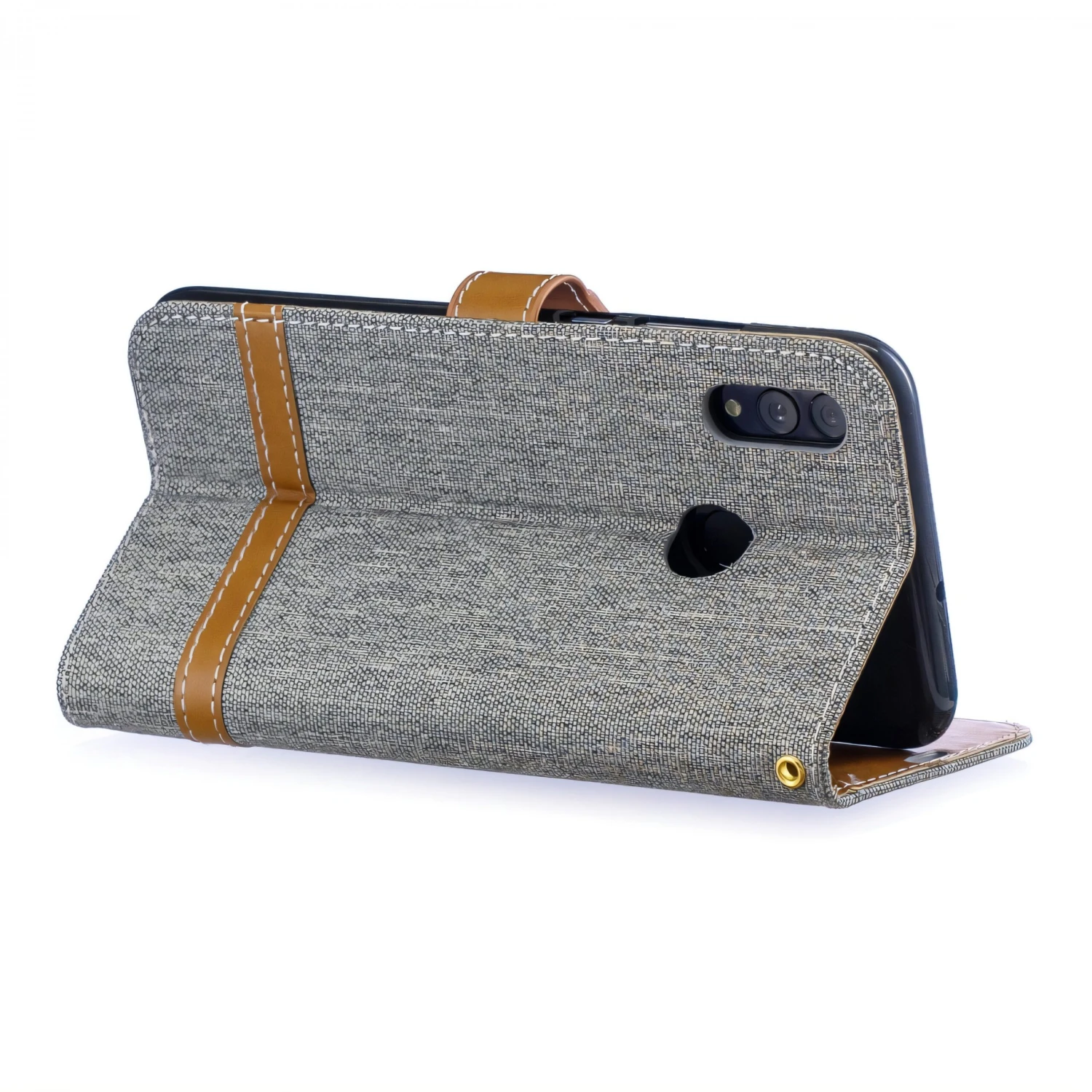 Etui Portefeuille Huawei P Smart 2019 Et Honor 10 Lite Style Jean Gris 6 Etui Portefeuille Huawei P Smart 2019 Et Honor 10 Lite Style Jean Gris – Image 4