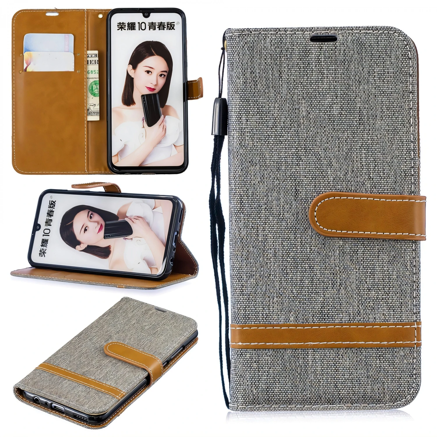 Etui Portefeuille Huawei P Smart 2019 Et Honor 10 Lite Style Jean Gris 3 Etui Portefeuille Huawei P Smart 2019 Et Honor 10 Lite Style Jean Gris