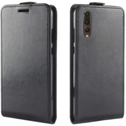 Housse Huawei P20 Crazy Horse Noir -All For Phone Magasin etui huawei p20 frac2467 4