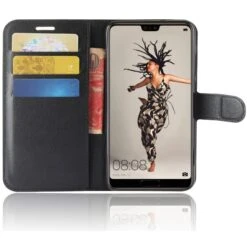 Etui Portefeuille Huawei P20 Style Cuir Noir -All For Phone Magasin etui huawei p20 frac2469 3