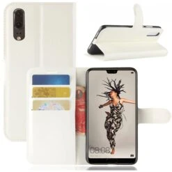 Etui Portefeuille Huawei P20 Style Cuir Blanc