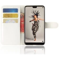 Etui Portefeuille Huawei P20 Style Cuir Blanc -All For Phone Magasin etui huawei p20 frac2470 3