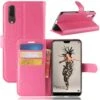 Etui Portefeuille Huawei P20 Style Cuir Fushia