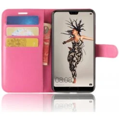Etui Portefeuille Huawei P20 Style Cuir Fushia -All For Phone Magasin etui huawei p20 frac2472 3