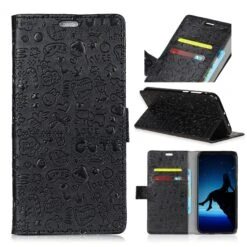 Etui Portefeuille Huawei P30 Lite Fantaisie Graffiti Noir