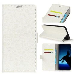 Etui Portefeuille Huawei P30 Lite Fantaisie Graffiti Blanc