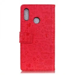 Etui Portefeuille Huawei P30 Lite Fantaisie Graffiti Rouge -All For Phone Magasin etui huawei p30 lite frac3019 2