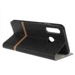 Etui Portefeuille Huawei P30 Lite Style Tissus Noir -All For Phone Magasin etui huawei p30 lite frac3033 4