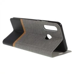 Etui Portefeuille Huawei P30 Lite Style Tissus Gris -All For Phone Magasin etui huawei p30 lite frac3034 4
