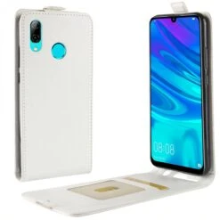 Etui Vertical Huawei P30 Lite Avec Contour Silicone Blanc