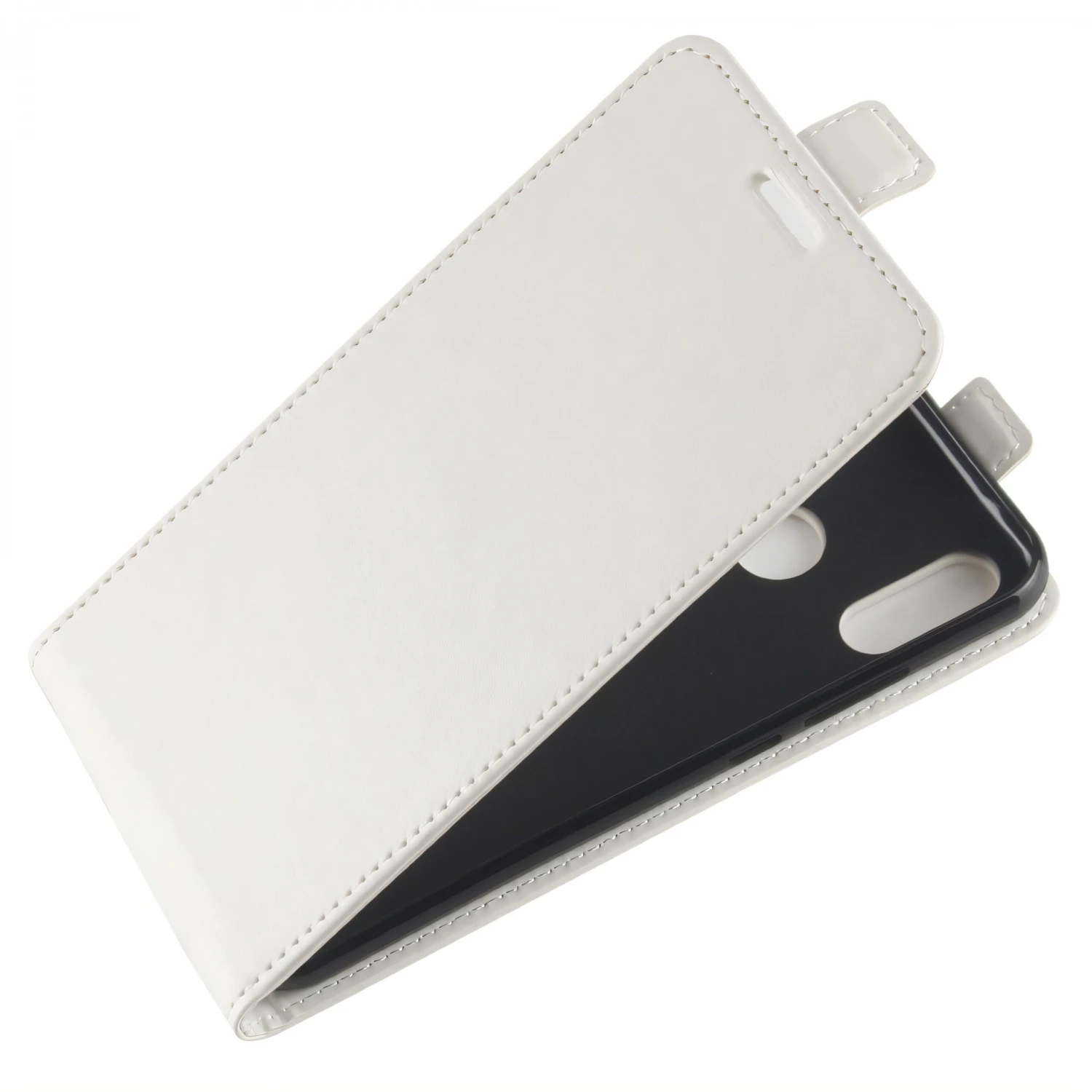 Etui Vertical Huawei P30 Lite Avec Contour Silicone Blanc 6 Etui Vertical Huawei P30 Lite Avec Contour Silicone Blanc – Image 4