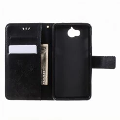 Étui Portefeuille Huawei Y5 2017 Et Y6 2017 Papillon Noir -All For Phone Magasin etui huawei y6 2017 frac4170 5