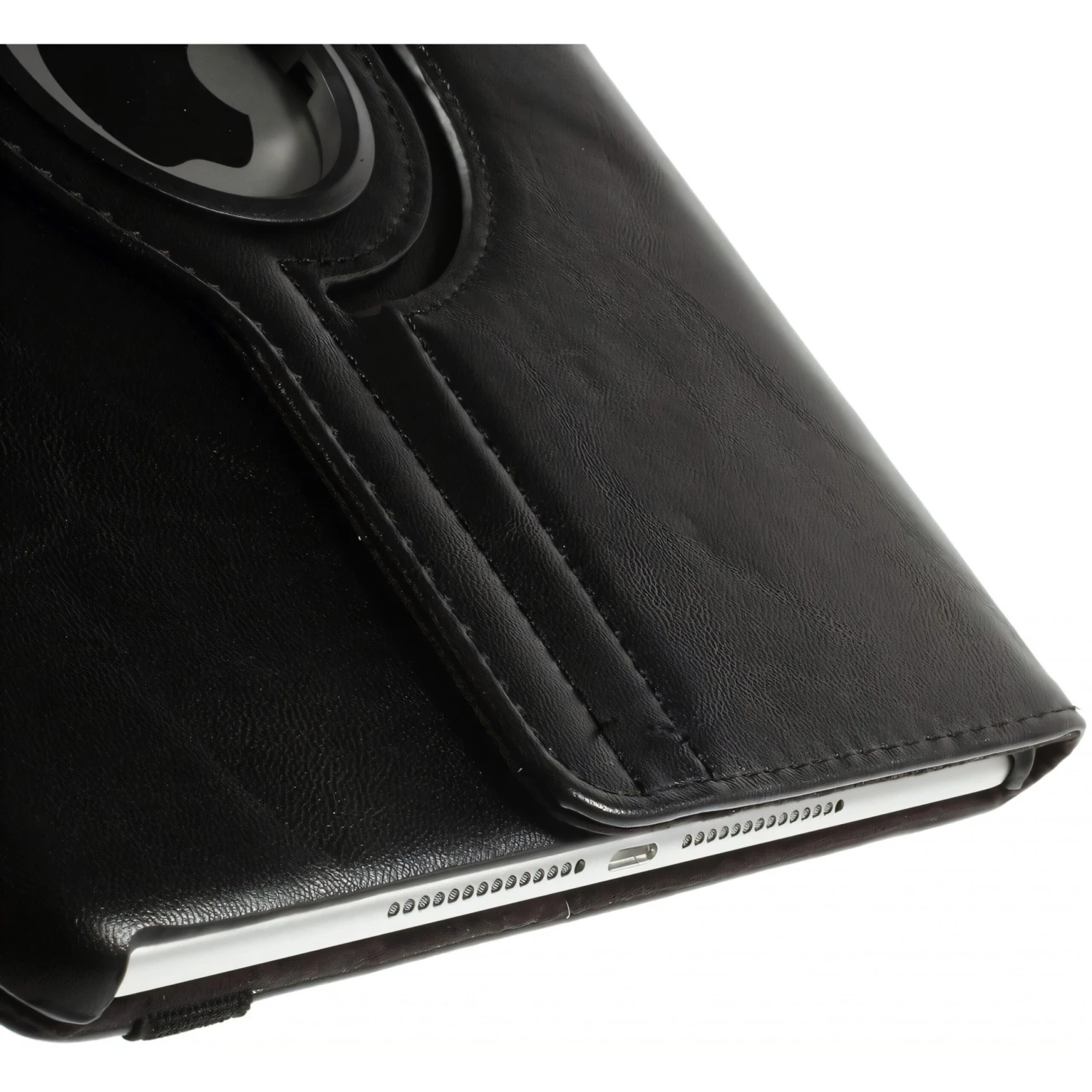 Housse IPad Air 2 à Rotation 360° Aspect Simili Cuir Noir 4 Housse IPad Air 2 à Rotation 360° Aspect Simili Cuir Noir – Image 2