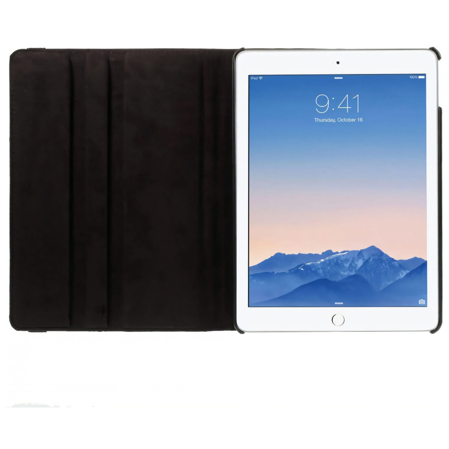 Housse IPad Air 2 à Rotation 360° Aspect Simili Cuir Noir 10 Housse IPad Air 2 à Rotation 360° Aspect Simili Cuir Noir – Image 8