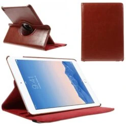 Housse IPad Air 2 à Rotation 360° Aspect Simili Cuir Rouge
