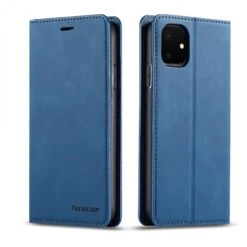 Etui Portefeuille IPhone 11 Silky Touch - Protection Intégrale FORWENW - Bleu