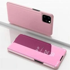 Etui IPhone 11 Pro Avec Fenêtre Mirroir Design - Rose