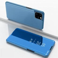 Etui IPhone 11 Pro Avec Fenêtre Mirroir Design - Bleu