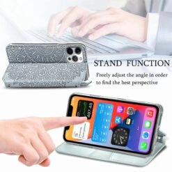 Etui IPhone 12 Et 12 Pro Mandala Flower Gris -All For Phone Magasin etui iphone 12 frac3854 8