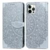 Etui IPhone 12 Et 12 Pro Avec Rabat Mandala Gris