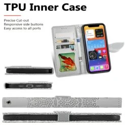 Etui IPhone 12 Et 12 Pro Avec Rabat Mandala Gris -All For Phone Magasin etui iphone 12 frac3855 7