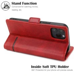 Étui De Protection IPhone 12 Et IPhone 12 Pro - Style Business Rouge -All For Phone Magasin etui iphone 12 frac4091 8