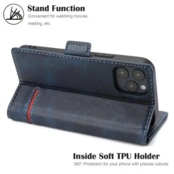 Étui De Protection IPhone 12 Et IPhone 12 Pro - Style Business Bleu -All For Phone Magasin etui iphone 12 frac4092 8