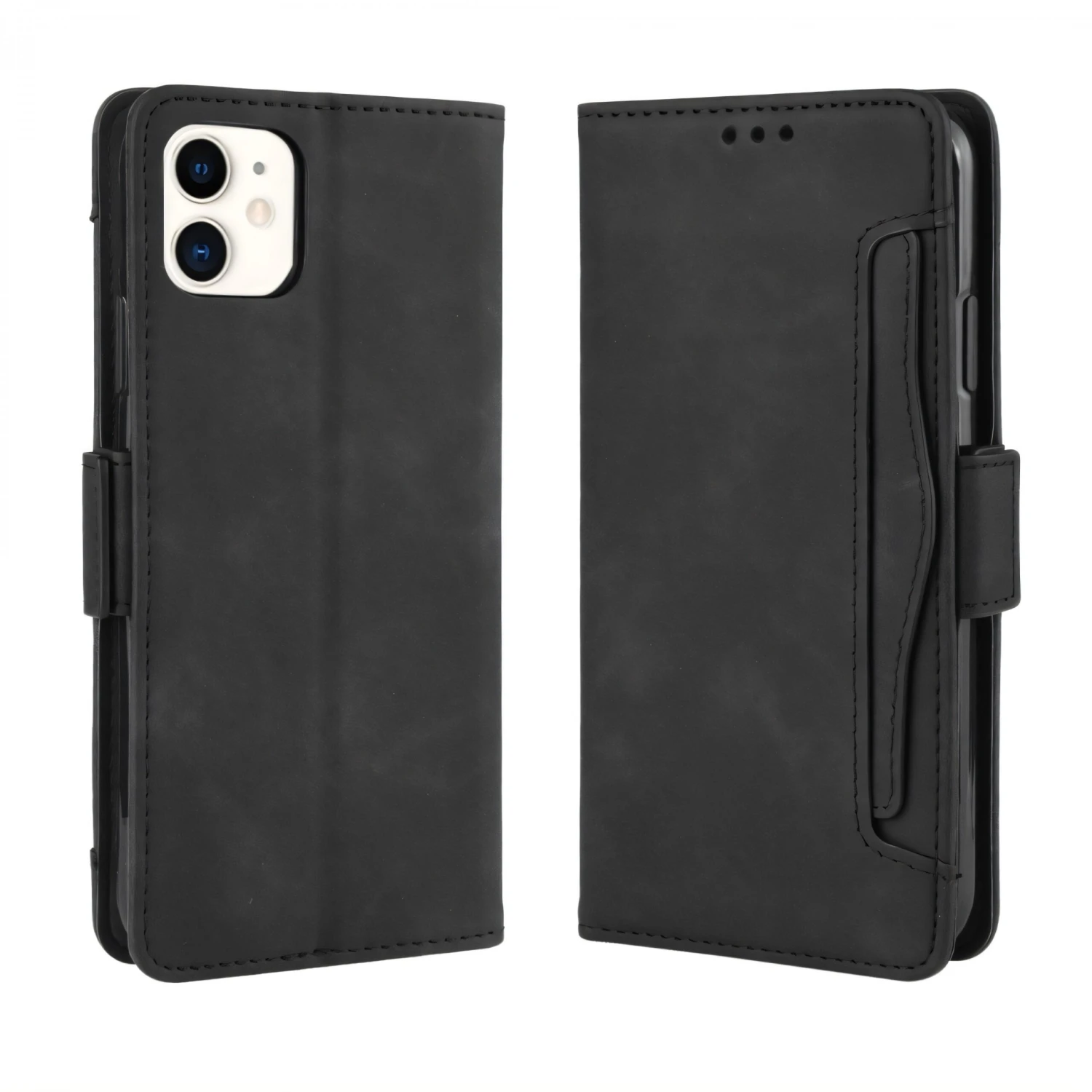 Etui Portefeuille IPhone 12 Mini Avec Coque Silicone Intégrée Et Multiple Rangements Cartes - Noir 4 Etui Portefeuille IPhone 12 Mini Avec Coque Silicone Intégrée Et Multiple Rangements Cartes - Noir – Image 2