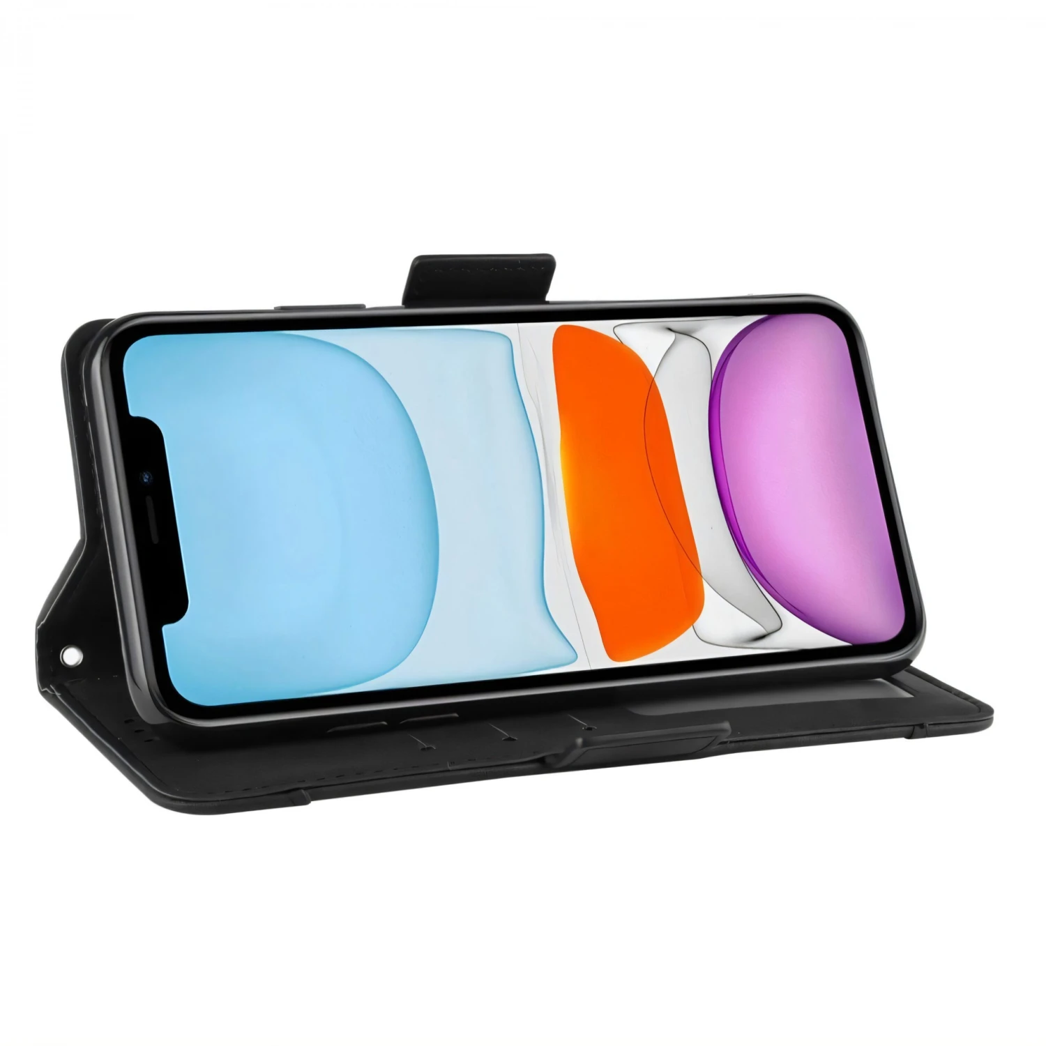 Etui Portefeuille IPhone 12 Mini Avec Coque Silicone Intégrée Et Multiple Rangements Cartes - Noir 8 Etui Portefeuille IPhone 12 Mini Avec Coque Silicone Intégrée Et Multiple Rangements Cartes - Noir – Image 6