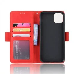 Etui Portefeuille IPhone 12 Mini Avec Coque Silicone Intégrée Et Multiple Rangements Cartes - Rouge -All For Phone Magasin etui iphone 12 mini frac3400 3