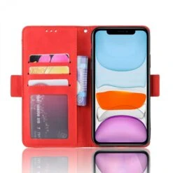 Etui Portefeuille IPhone 12 Mini Avec Coque Silicone Intégrée Et Multiple Rangements Cartes - Rouge -All For Phone Magasin etui iphone 12 mini frac3400 4
