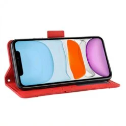 Etui Portefeuille IPhone 12 Mini Avec Coque Silicone Intégrée Et Multiple Rangements Cartes - Rouge -All For Phone Magasin etui iphone 12 mini frac3400 5