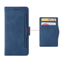 Etui Portefeuille IPhone 12 Mini Avec Coque Silicone Intégrée Et Multiple Rangements Cartes - Bleu Foncé -All For Phone Magasin etui iphone 12 mini frac3402 7