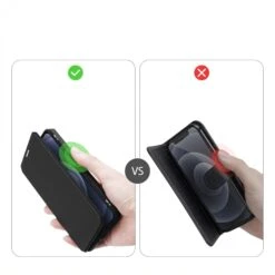 Etui De Protection Renforcé IPhone 12 Mini Avec Coque Silicone Intégrée Et Rangement Carte - Noir -All For Phone Magasin etui iphone 12 mini frac3464 7