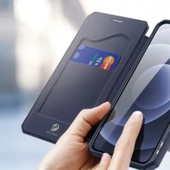 Etui De Protection Renforcé IPhone 12 Mini Avec Coque Silicone Intégrée Et Rangement Carte - Bleu -All For Phone Magasin etui iphone 12 mini frac3466 2