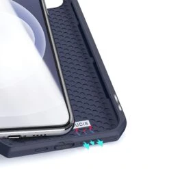 Etui De Protection Renforcé IPhone 12 Mini Avec Coque Silicone Intégrée Et Rangement Carte - Bleu -All For Phone Magasin etui iphone 12 mini frac3466 6