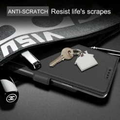 Etui IPhone 12 Mini Avec Rangement Carte Avec Coque Silicone Intégré - Noir -All For Phone Magasin etui iphone 12 mini frac3471 5