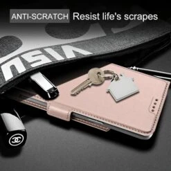 Etui IPhone 12 Mini Avec Rangement Carte Avec Coque Silicone Intégré - Rose -All For Phone Magasin etui iphone 12 mini frac3472 5