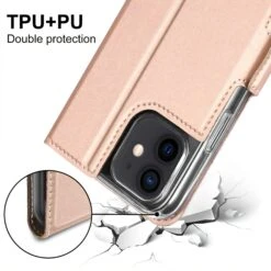 Etui IPhone 12 Mini Avec Rangement Carte Avec Coque Silicone Intégré - Rose -All For Phone Magasin etui iphone 12 mini frac3472 6
