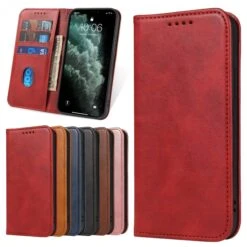 Etui Portefeuille IPhone 12 Mini Style Cuir Business - Rouge -All For Phone Magasin etui iphone 12 mini frac3534 5