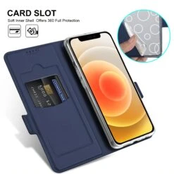 Étui IPhone12 Mini Avec Rangements Cartes Bleu Foncé -All For Phone Magasin etui iphone 12 mini frac4089 3