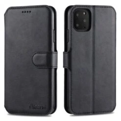 Etui Portefeuille IPhone 12 Et 12 Pro Avec Rabat AZNS - Noir