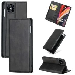 Etui IPhone 12 Pro Max Simili Cuir Avec Fermeture Magnetique - Rangement Carte - Noir