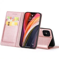 Etui IPhone 12 Pro Max Simili Cuir Avec Fermeture Magnetique - Rangement Carte - Rose -All For Phone Magasin etui iphone 12 pro max frac3417 2