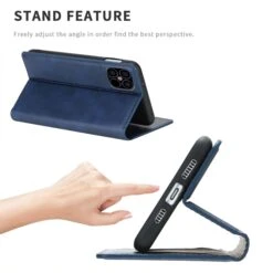 Etui IPhone 12 Pro Max Simili Cuir Avec Fermeture Magnetique - Rangement Carte - Bleu Foncé -All For Phone Magasin etui iphone 12 pro max frac3419 2